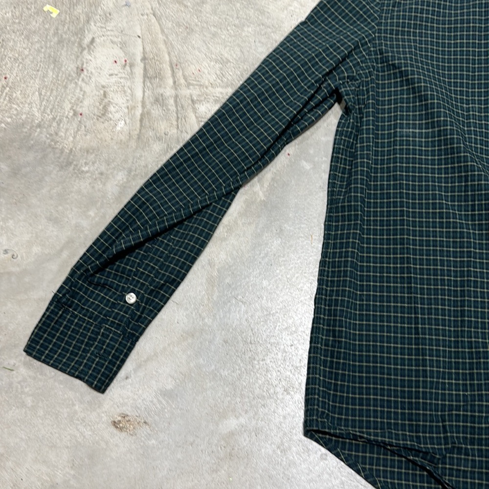 Green checkered‎ shirt w/ red/green checkered collar long sleeve shirt / Size XL - Picture 4 of 7
